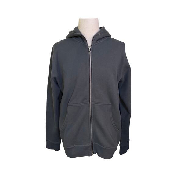John Elliott Full Zip Hoodie Washed Charcoal Size 3 (L) Made in USA 100% Cotton - Picture 1 of 7